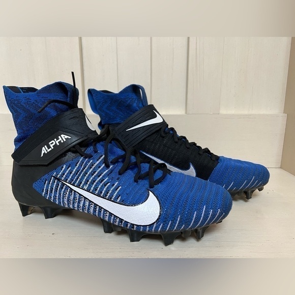 Nike Alpha Menace Elite 2 Flyknit Football Cleats Blue AO3374-402 Mens Size 12. - Picture 1 of 12
